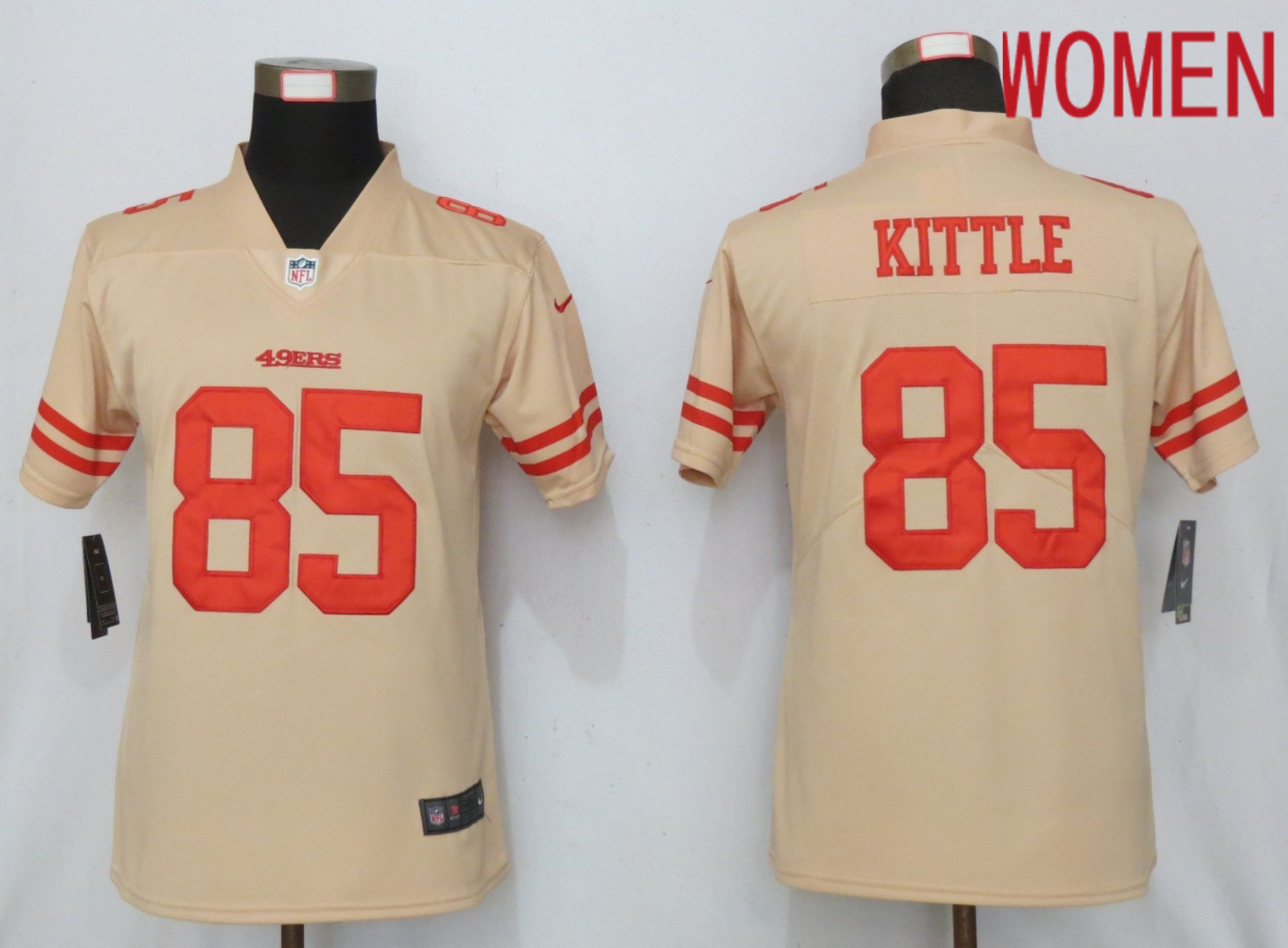 Women San Francisco 49ers 85 Kittle 2019 Vapor Untouchable Nike Gold Inverted Elite Playe NFL Jerseys